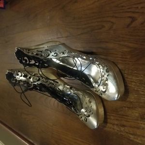 Super high sexy metallic platform heels